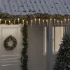 Image de vidaXL Guirlande lumineuse à glaçons Noël 100 LED blanc acrylique PVC, guirlande lumineuse à glaçons d'extérieur, lumière scintillante du glaçon, lumière de Noël