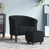 Image de vidaXL Kuipstoel met voetenbank velours noir