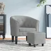 Image de Fauteuil avec repose pied gris clair velours