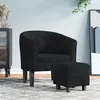 Image de Fauteuil avec repose pied noir velours