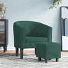 Image de Fauteuil avec repose pied vert foncé velours