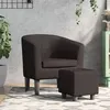 Image de Fauteuil avec repose pied marron similicuir