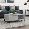 Image de vidaXL Table Basse, Table d'Appoint avec 2 Compartiments, Bout de Canapé avec Pieds, Meuble de Salon Salle de Séjour, Gris Béton Bois d'Ingénierie