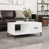Image de Table basse Blanc brillant 90x50x40 cm Bois d ingénierie