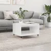Image de vidaXL Table Basse, Table d'Appoint avec Pieds, Bout de Canapé avec Rangement, Meuble de Salle de Séjour, Moderne, Blanc Bois d'Ingénierie 829244