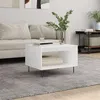 Image de vidaXL Table Basse, Table d'Appoint avec Pieds, Bout de Canapé avec Rangement, Meuble de Salle de Séjour, Moderne, Blanc Bois d'Ingénierie