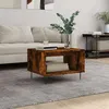 Image de vidaXL Table Basse, Table d'Appoint avec Pieds, Bout de Canapé avec Rangement, Meuble de Salle de Séjour, Moderne, Chêne Fumé Bois d'Ingénierie