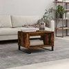 Image de vidaXL Table Basse, Table d'Appoint avec Pieds, Bout de Canapé avec Rangement, Meuble de Salle de Séjour, Moderne, Chêne Fumé Bois d'Ingénierie