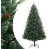 Image de vidaXL Sapin de Noël artificiel à charnières avec baies rouges 180 cm 356733