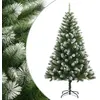 Image de vidaXL Sapin de Noël Artificiel à Charnières avec Neige Floquée, Arbre de Noël avec Support, Décoration de Fête Intérieur Extérieur, Moderne, 240 cm