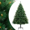 Image de vidaXL Sapin de Noël Artificiel à Charnières avec Support, Arbre de Noël avec Pointes, Décoration de Fête Intérieur Extérieur, Moderne, 150 cm