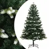 Image de vidaXL Sapin de Noël Artificiel à Charnières avec Neige Floquée, Arbre de Noël avec Pointes, Décoration de Fête Intérieur Extérieur, Moderne, 120 cm