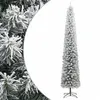 Image de vidaXL Sapin de Noël Mince avec Support et Flocon de Neige, Arbre de Noël Artificiel, Décoration de Fête Vacance Intérieur Extérieur, 270 cm PVC