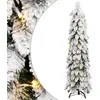 Image de vidaXL Sapin de Noël artificiel pré-éclairé avec 80 LED-neige floquée 357697