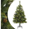 Image de Sapin de Noël artificiel articulé avec pommes de pin 120 cm