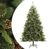 Image de vidaXL-Arbre de Noël artificiel-avec-charnières-et-cônes-de-pine-210-cm