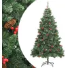 Image de vidaXL Sapin de Noël Artificiel avec Pommes de Pin et Baies, Arbre de Noël avec Aiguilles de Pin, Décoration de Fête Vacance Intérieur Extérieur, 210 cm