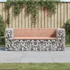 Image de vidaXL Banc de jardin design gabion 184x71x65,5 cm bois massif douglas 3196237