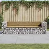 Image de vidaXL Banc de jardin design gabion 244x71x65,5cm bois de pin imprégné 3196241