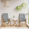 Image de Lot de 2 chaise Vidaxl exterieur pliable en teck H. 104 cm gris