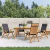 Image de Lot de 4 chaise Vidaxl en teck pliable H. 104 cm exterieur marron