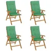 Image de Lot de 4 chaise Vidaxl H. 93 cm pliable exterieur en teck vert