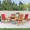 Image de Lot de 4 chaise Vidaxl exterieur pliable en teck H. 104 cm marron