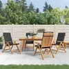 Image de Lot de 4 chaise Vidaxl H. 104 cm pliable exterieur en teck marron