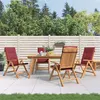 Image de Lot de 4 chaise Vidaxl exterieur pliable en teck H. 104 cm rouge