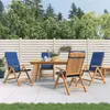 Image de Lot de 4 chaise vidaxl en teck pliable exterieur H. 104 cm bleu