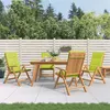 Image de Lot de 4 chaise Vidaxl exterieur pliable H. 104 cm en teck vert