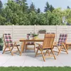 Image de Lot de 4 chaise Vidaxl en teck pliable exterieur H. 93 cm marron