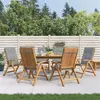 Image de Lot de 6 chaise Vidaxl H. 104 cm pliable en teck exterieur gris