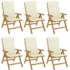 Image de Lot de 6 chaise vidaxl exterieur pliable H. 104 cm en teck beige