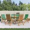 Image de Lot de 6 chaise Vidaxl exterieur pliable en teck H. 104 cm vert