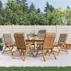Image de Lot de 6 chaise Vidaxl en teck pliable exterieur H. 104 cm marron