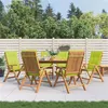Image de Lot de 6 chaise Vidaxl exterieur pliable H. 104 cm en teck vert