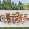 Image de Lot de 6 chaise Vidaxl exterieur pliable H. 104 cm en teck marron