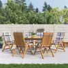 Image de Lot de 6 chaise Vidaxl exterieur pliable en teck H. 104 cm marron
