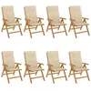 Image de Lot de 8 chaise Vidaxl H. 104 cm pliable exterieur en teck marron