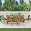 Image de Lot de 8 chaise Vidaxl exterieur pliable H. 93 cm en teck vert