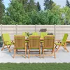 Image de Lot de 8 chaise vidaxl exterieur pliable en teck H. 104 cm vert