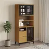 Image de vidaXL Buffet haut et portes en verre FLAM 80x40x180cm bois massif pin, armoire, armoire de rangement, buffet, armoire latérale, armoire haute