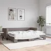 Image de vidaXL Slaapbank met onderschuifbed 80x200 cm stof taupe3196576