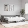 Image de vidaXL Lit de jour avec gigogne et matelas gris clair 80x200 cm tissu 3196591
