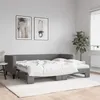 Image de vidaXL Lit de jour avec gigogne et matelas gris foncé 80x200 cm tissu 3196592