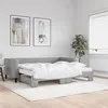 Image de vidaXL Slaapbank onderschuifbed en matrassen 90x200 cm stof lichtgrijs3196596