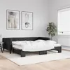 Image de vidaXL Slaapbank met onderschuifbed en matrassen 100x200 cm stof zwart3196603