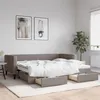 Image de vidaXL Lit de jour avec gigogne et tiroirs taupe 90x200 cm tissu 3196617