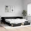 Image de vidaXL Slaapbank met onderschuifbed en lades 100x200 cm stof zwart3196621